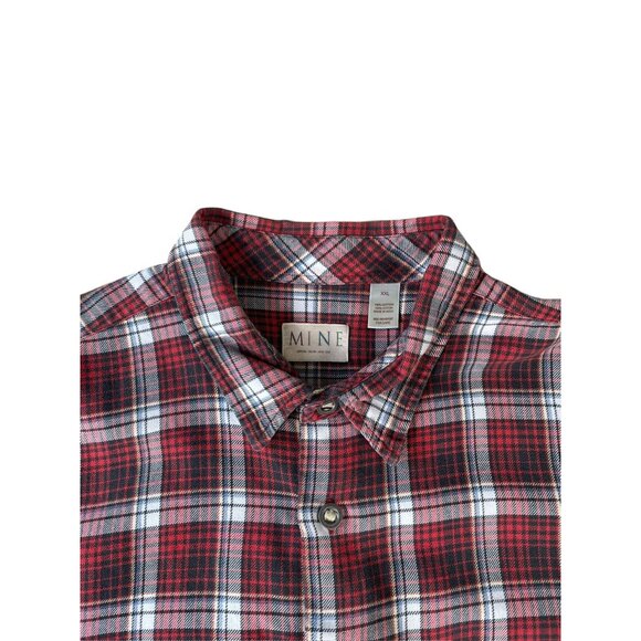 Mine Flannel Shirt Men's XXL Red Black White Plaid Long Sleeve Button Up Top - Picture 7 of 11